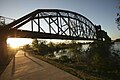 Pont de chemin de fer au-dessus de la rivière Arkansas.