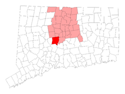 ハートフォード郡内の位置（赤）