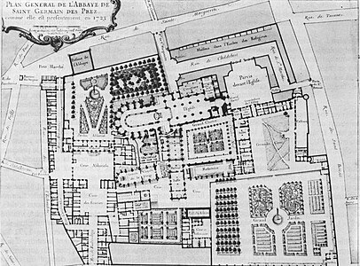 La rue sur un plan de l'abbaye en 1723.