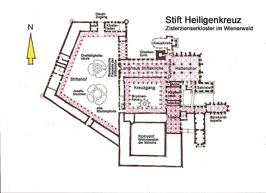 Stift Heiligenkreuz, Grundriss (Handskizze)