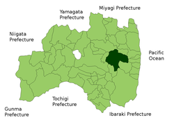 Vị trí của Tamura ở Fukushima