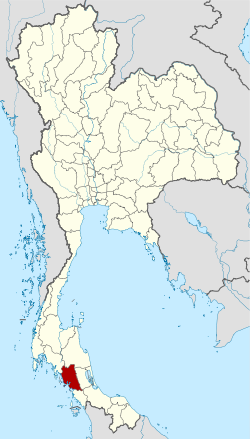 แผนที่ประเทศไทย จังหวัดตรังเน้นสีแดง