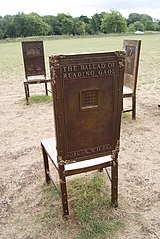 Outside of chair 2, with a prison door as cover art for Oscar Wilde's poem The Ballad of Reading Gaol