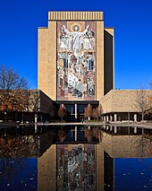 The Word of Life, a large mural on the side of the Theodore Hesburgh Library depicting the resurrected Jesus