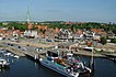 Altstadt Travemünde mit St.-Lorenz-Kirche und Priwall-Fähre