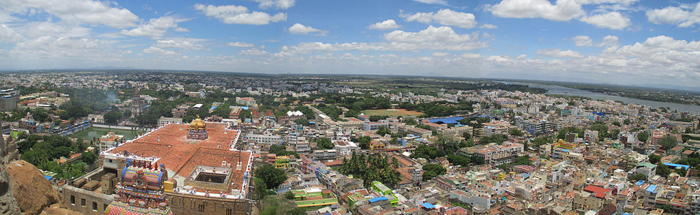 Panorama of Tiruchirappalli as seen from the top of the Rockfort.