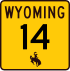 Wyoming Highway 14 marker