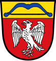 Gemeinde Falkenberg Unter goldenem Schildhaupt, darin ein blauer Bogen, in Rot ein flugbereiter silberner Falke.