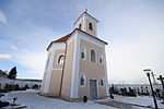 Winter overview of Church of Fourteen Holy Helpers in Radkovice u Hrotovic, Třebíč District.JPG