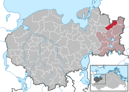 Läget för kommunen Züsow i Landkreis Nordwestmecklenburg