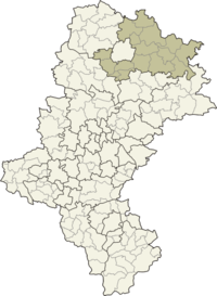 Okres Čenstochová na mapě vojvodství