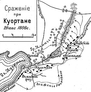 Театр военных действий (рисунок из статьи «Куортане» «Военная энциклопедия Сытина»