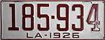 Номерной знак Луизианы 1926 года.jpg