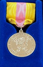 Kronobergs regementes hedersmedalj i guld.