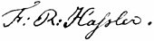 signature de Ferdinand Rudolph Hassler