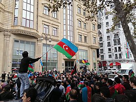 Bakıda Azərbaycan xalqı Qarabağdakı qələbəni qeyd edir.