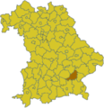 Lage des Landkreises Mühldorf a.Inn in Bayern