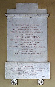 Palazzo Municipale (Castel Goffredo), lapide commemorativa