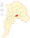 Map of the Panquehue commune in the Valparaíso Region