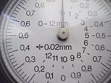 Detail of a dial (graduated circular scale with a needle)