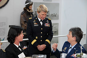 Gen. Ann Dunwoody meets with Rear Adm. Liz You...