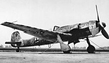 Ta 152H, unknown date. The greatly extended wing is clearly evident in this image. Focke-Wulf Ta 152 H (15247074656).jpg