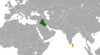 Location map for Iraq and Sri Lanka.