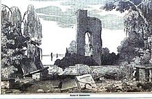 An 1854 image of the ruins of Jamestown Church in Jamestown, Virginia, the first Anglican church in North America Jamestown Virginia ruin.JPG