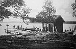 Linanäs ångbåtsbrygga på södra Ljusterö, omkring år 1900.