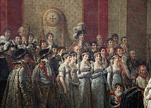 closeup of Napoleon's sisters in David's painting of his coronation