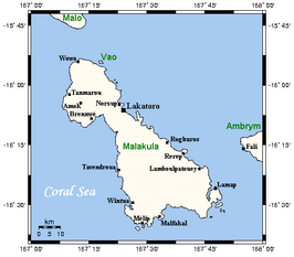 Kaart van Malakula
