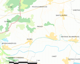 Mapa obce Paraza