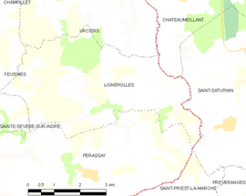 Mapa obce Lignerolles