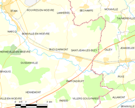 Mapa obce Buzy-Darmont