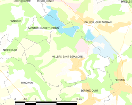 Mapa obce Villers-Saint-Sépulcre