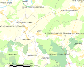 Mapa obce Vezet