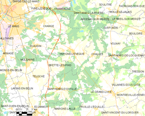 Poziția localității Parigné-l'Évêque