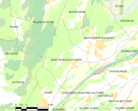 Mapa obce Saint-Jean-de-la-Porte