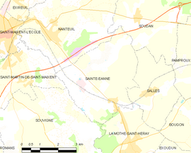 Mapa obce Sainte-Eanne