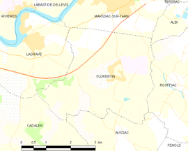 Mapa obce Florentin