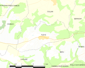 Poziția localității Fleys