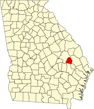 Карта Джорджии с выделением округа Кандлер