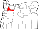 Ŝtata mapo elstarigante Marion County