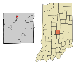 Location of Meridian Hills in the state of Indiana