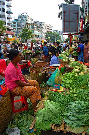 Outdoor market, Yangon, Myanmar