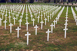 A vukovári népirtás (1991) áldozatainak temetője Európa legnagyobb tömegsírja a II. világháború óta