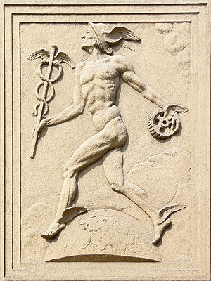 relief of Mercury (or of Hermes) at Obchodní a...