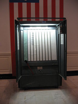 A voting machine on display, Museum of the Cit...