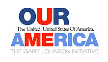 Logo of the Our America Initiative, which Johnson founded in 2009 Our America logo.jpg