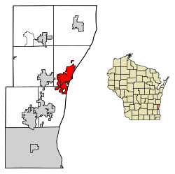Location of Port Washington in Ozaukee County, Wisconsin.